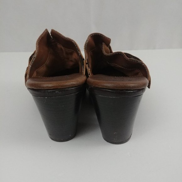 Born Concept Womens Brown Leather Mule Clogs Sz 9 - Picture 3 of 8